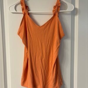 Ruffled Orange Camisole Top